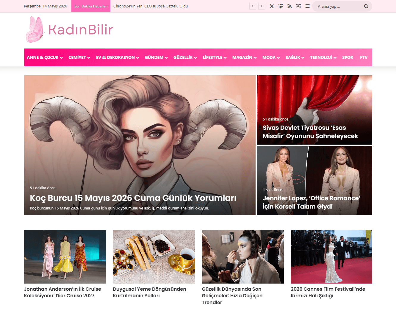 Kadın Haber Sayfası giriş ekranı